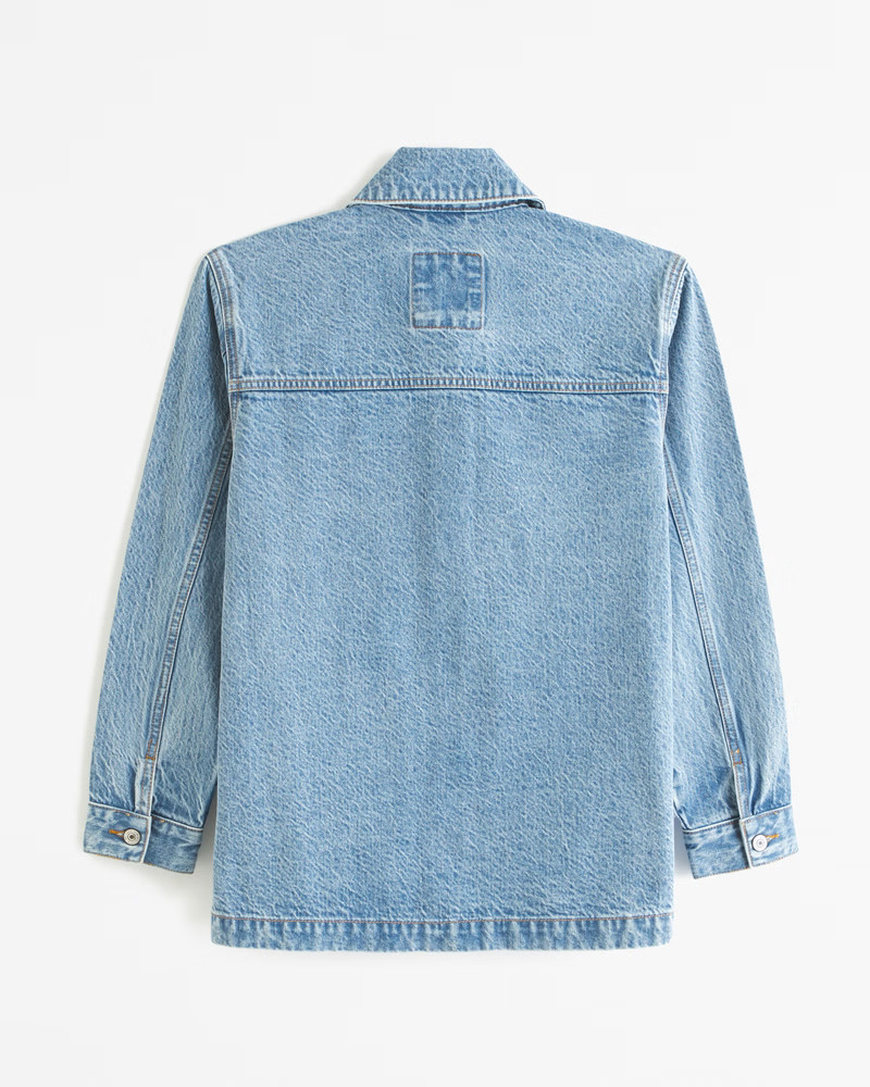 Drapey Denim Shirt Jacket | Abercrombie & Fitch (US)