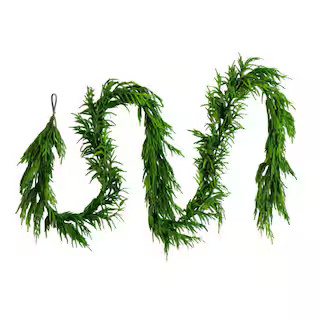 15 ft. Artificial Real Touch Norfolk Island Pine Garland with Natural Look | The Home Depot