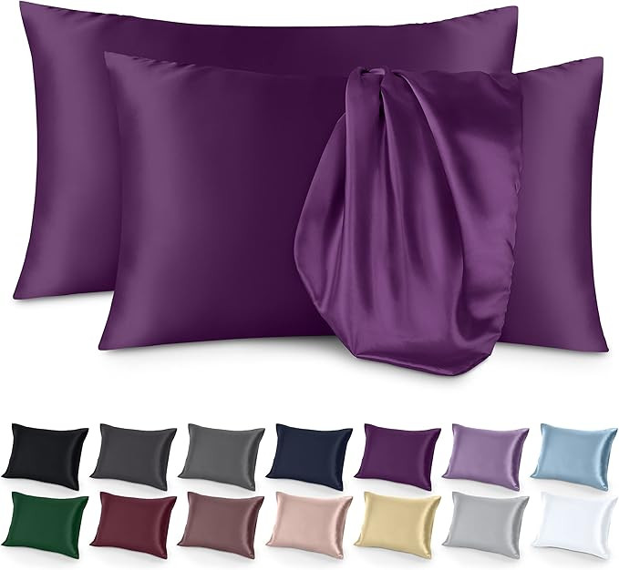 Bare Home Poly Satin Pillowcases for Hair and Skin - 2 Pack Standard/Queen - Luxury Pillowcases -... | Amazon (CA)