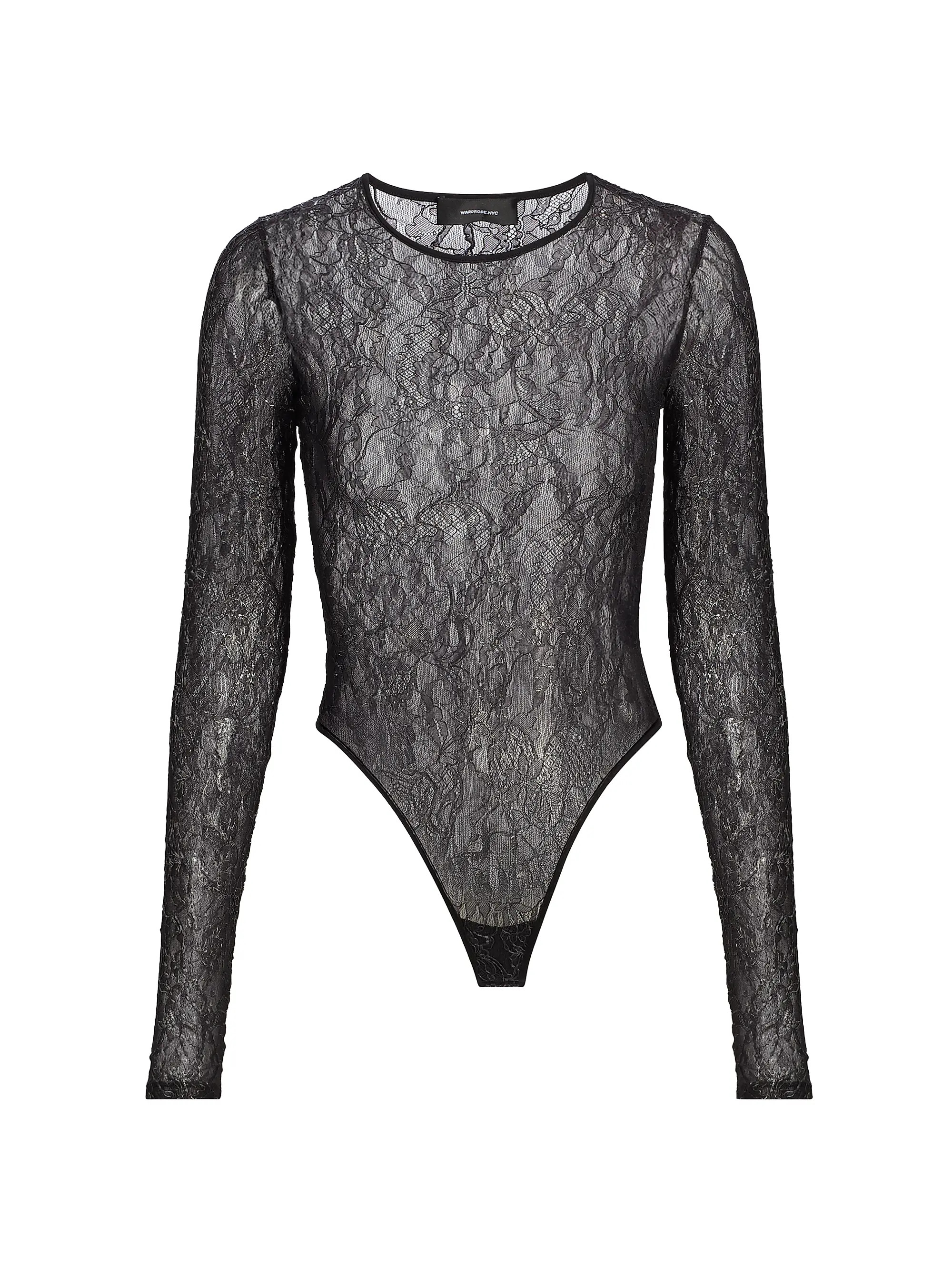 Lace Sheer Bodysuit | Saks Fifth Avenue