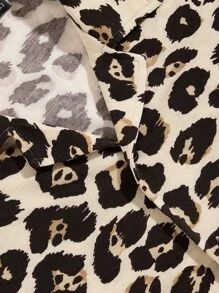 SHEIN Men Leopard Print Revere Collar Shirt | SHEIN