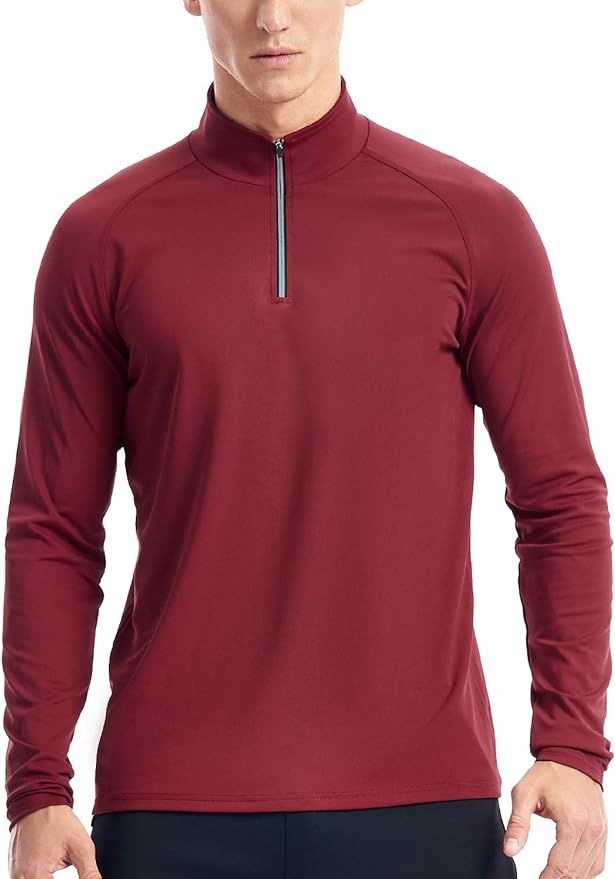 Zengjo 1/4 Zip Pullover Mens Running Shirt Long Sleeve | Amazon (US)