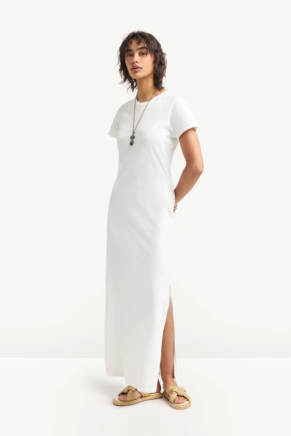 Coast Shirt Dress - White Cotton Jersey | Vitamin A