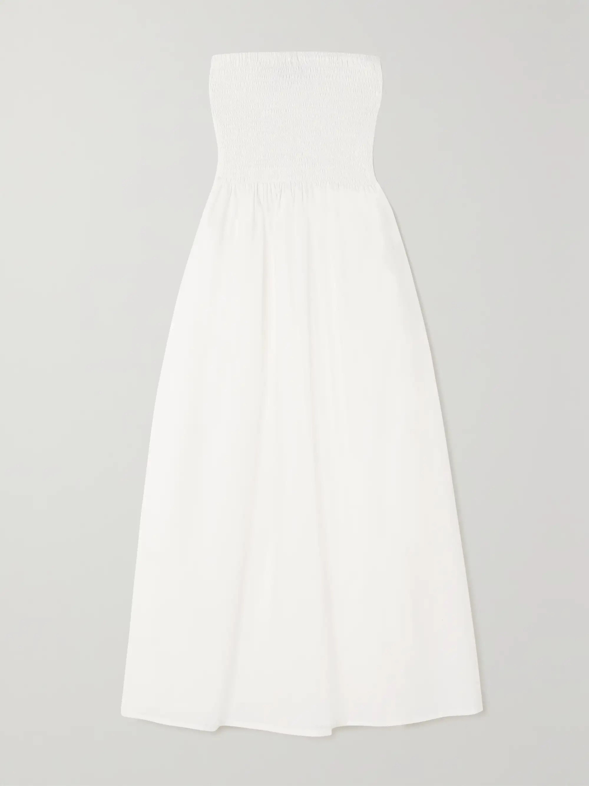 Madella strapless smocked organic cotton-poplin midi dress | NET-A-PORTER (UK & EU)