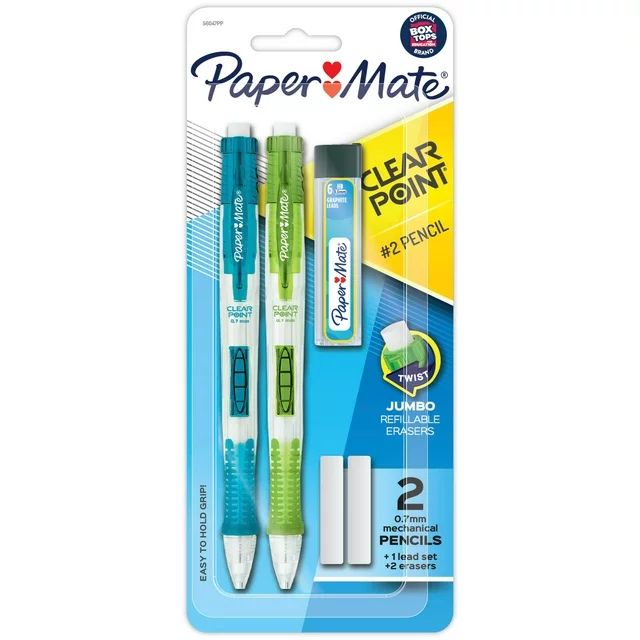 Paper Mate Clear Point Mechanical Pencils, 0.7mm, #2, Fashion Barrels, 2 Count | Walmart (US)