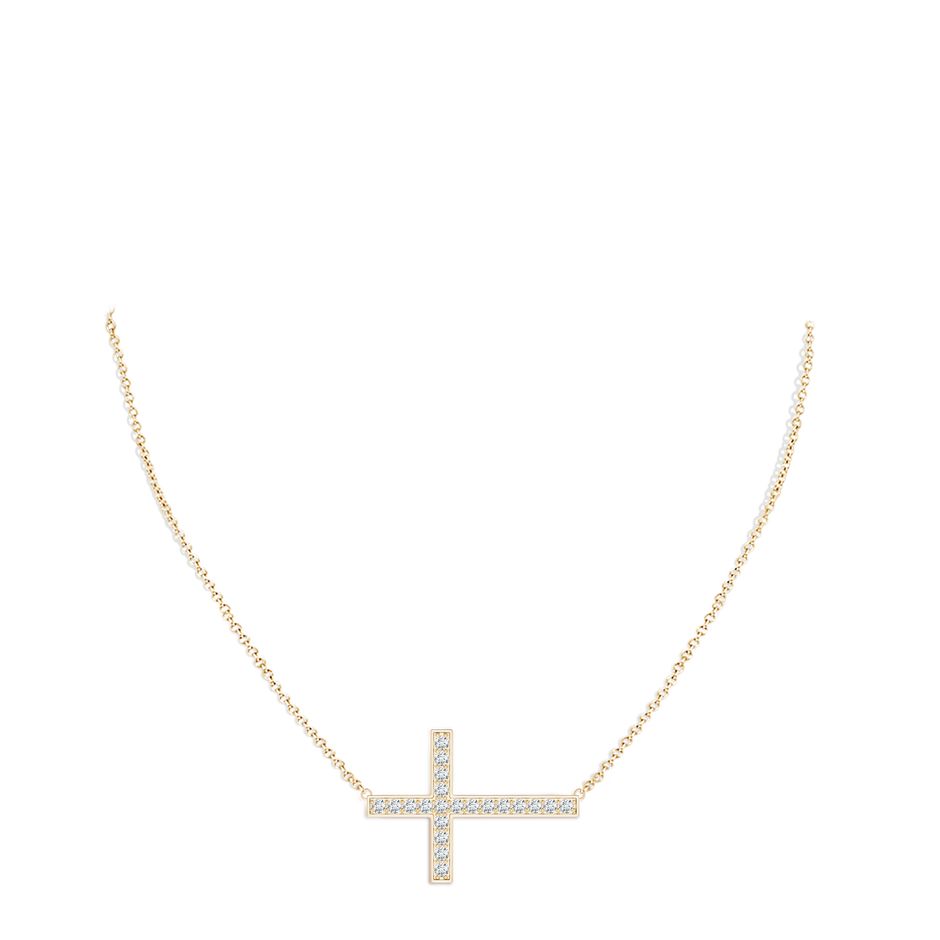 Lab-Grown Classic Diamond Sideways Cross Necklace | Angara US