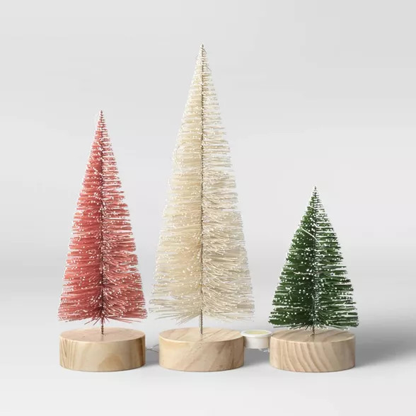 LED 3pk Christmas Basic Bottle Brush Trees - Threshold™ | Target