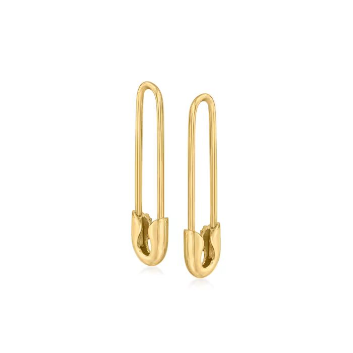Italian 14kt Yellow Gold Safety Pin Earrings | Ross-Simons