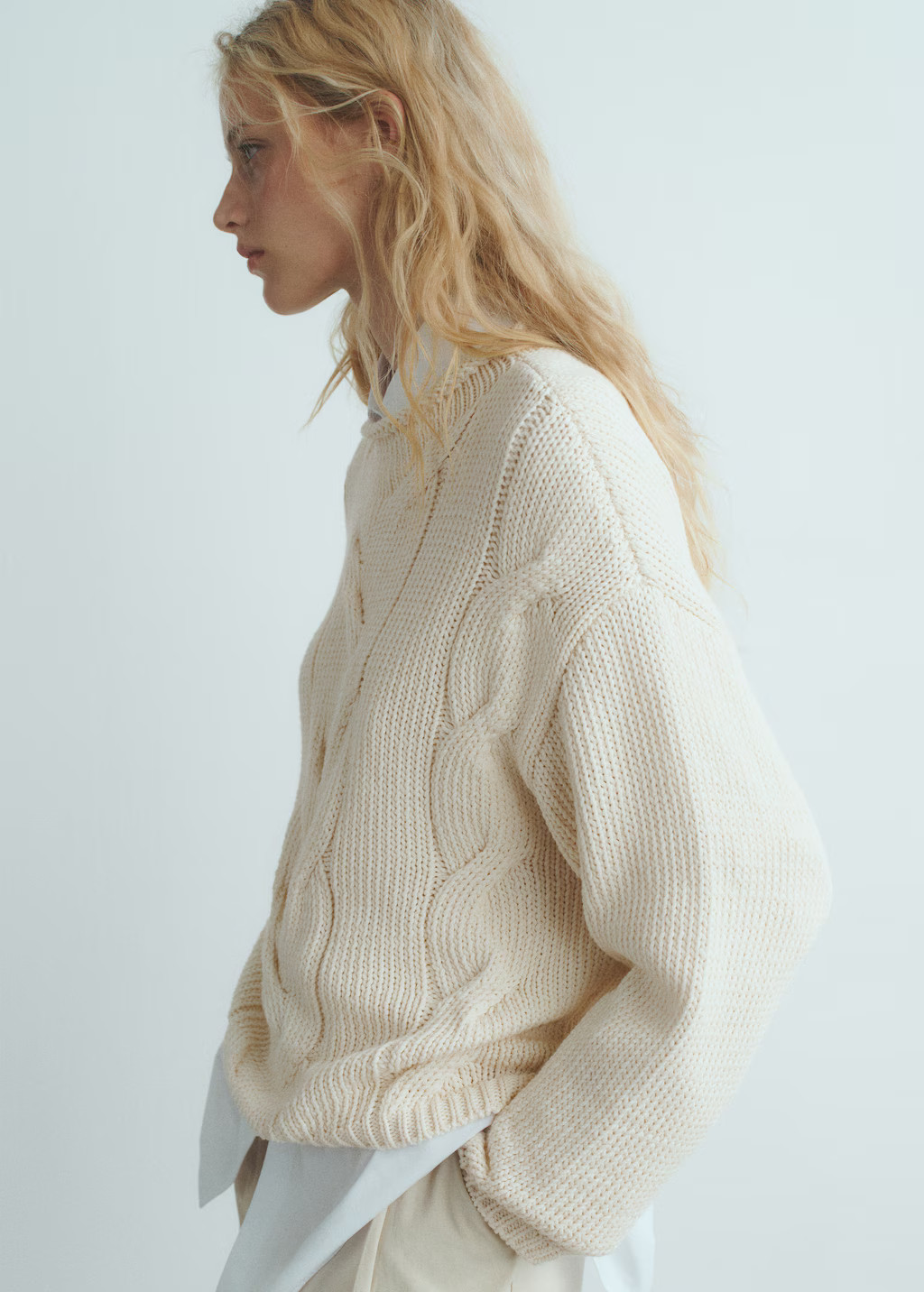 Oversized cable-knit sweater - Women | MANGO USA | Mango (US/MX/AU)