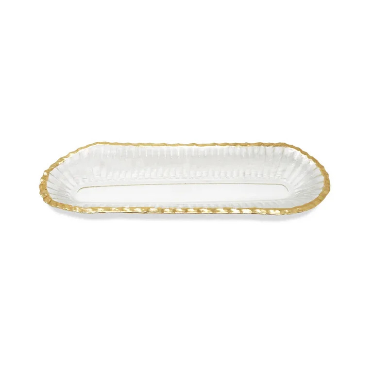 Oval Glass Tray Gold Rim | Walmart (US)