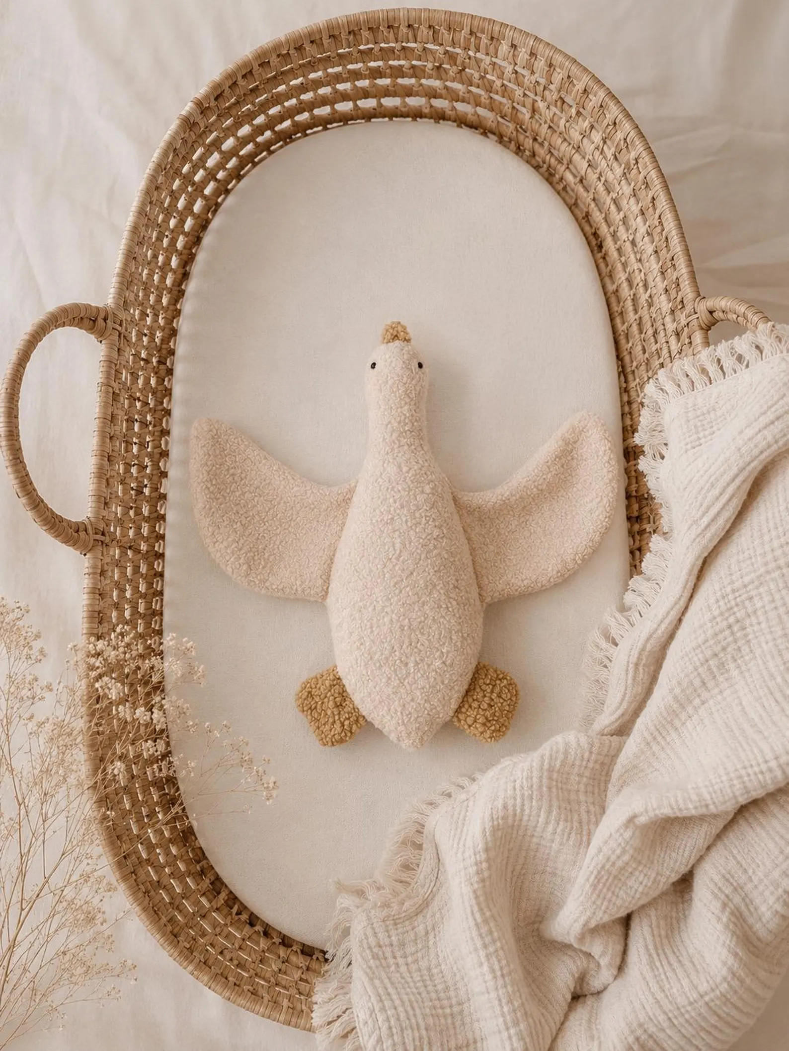 Handmade goose teddy, goose toy, boucle goose, boucle toy, newborn comforter, goose soft toy, new... | Etsy (Global)