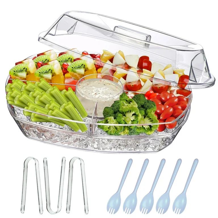 INNOVATIVE LIFE Appetizer Serving Trays on Ice with Lid, Chilled Serving Platters for Food, Veggi... | Walmart (US)