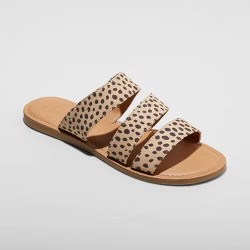 Women's Jenny Faux Leather Leopard Slide Sandals - Universal Thread™ Leopard | Target
