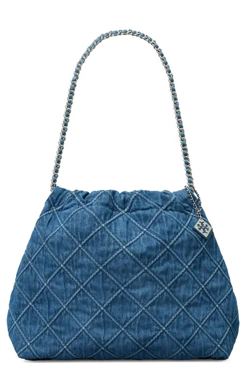 Tory Burch Fleming Soft Quilted Denim Hobo Bag at Nordstrom | Nordstrom