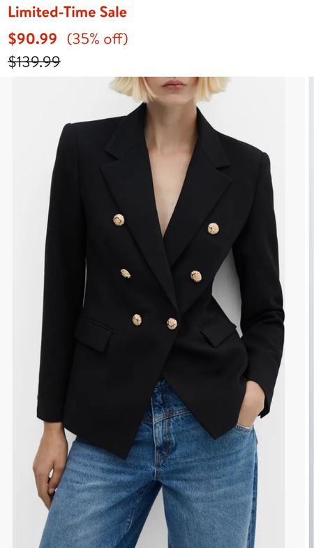 Mango black blazer on sale! Reminds me of designer blazer Balmain 

Sale alert 💥



#LTKover40 #LTKfindsunder100 #LTKsalealert