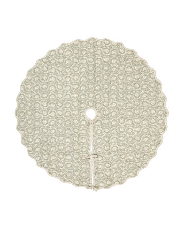 60in Botanical Block Print Tree Skirt | TJ Maxx