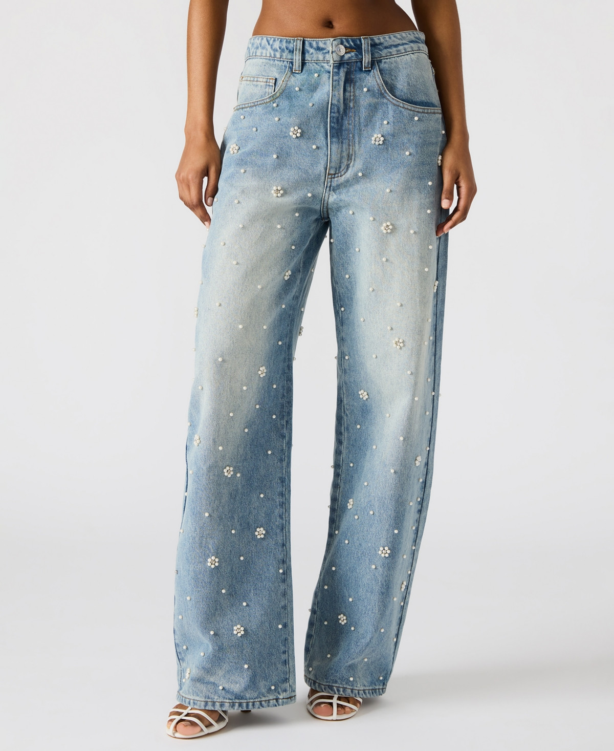 Steve Madden Women's Denim Fianna Barrel-Leg Jeans - Coastal Buffalo | Macy's
