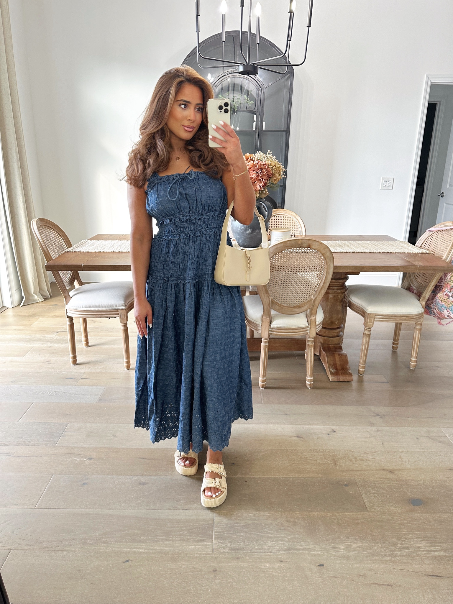 white christmas dresses Never Out Done Denim Dress Small main image 0