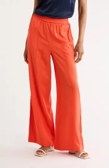 FRNCH Palmina Woven Wide Leg Pants in Rouge at Nordstrom Rack, Size Small | Nordstrom Rack
