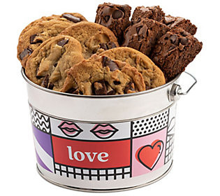 David's Cookies Love Chocolate Chip Cookie & Br ownie Bucket | QVC