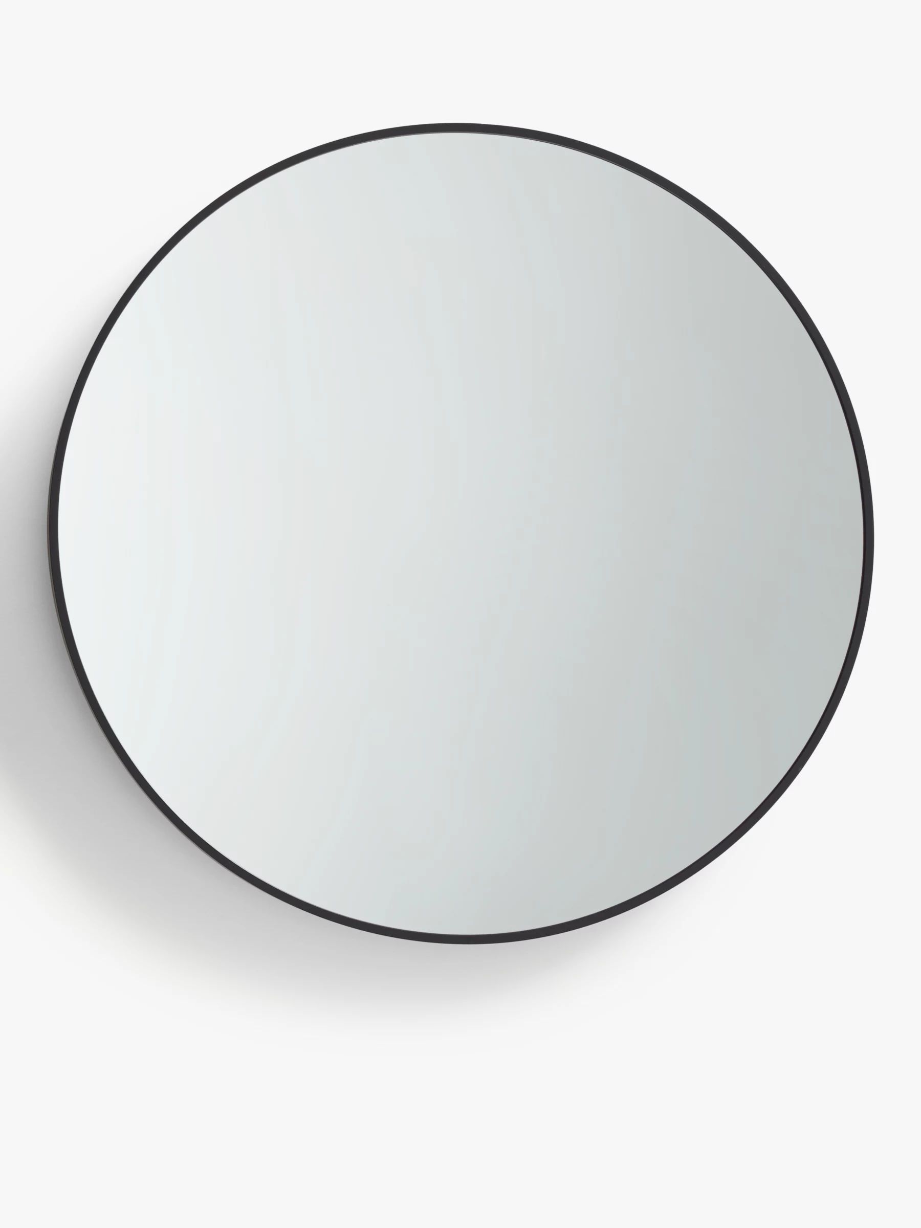 ANYDAY John Lewis & Partners Thin Aluminium Frame Round Wall Mirror, 65cm, Black | John Lewis (UK)