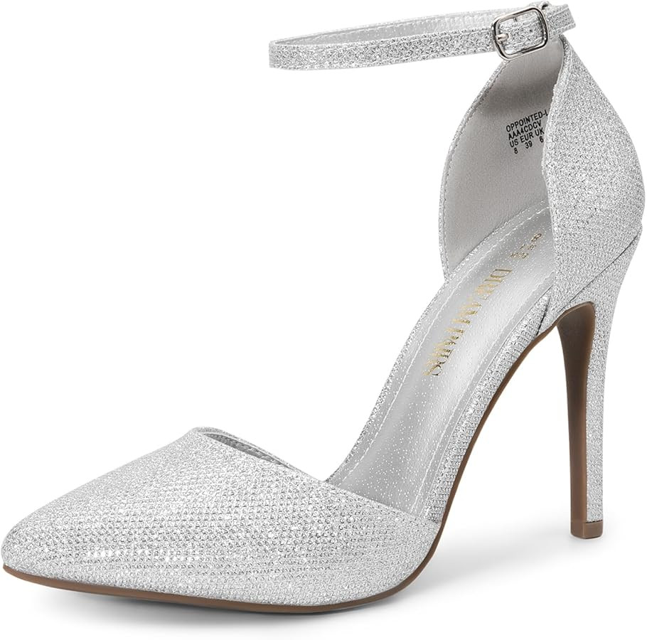 DREAM PAIRS Women's Oppointed-Lacey Pointed Toe Ankle Strap High Heel Stiletto Pumps Wedding Dres... | Amazon (US)