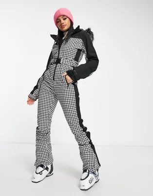 Protest Posh ski suit in black check | ASOS (Global)