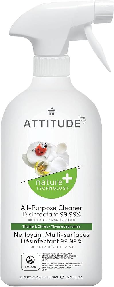 ATTITUDE All-Purpose Cleaner Disinfectant 99.99%, Eliminates Bacteria, Germs and Viruses, Vegan H... | Amazon (CA)