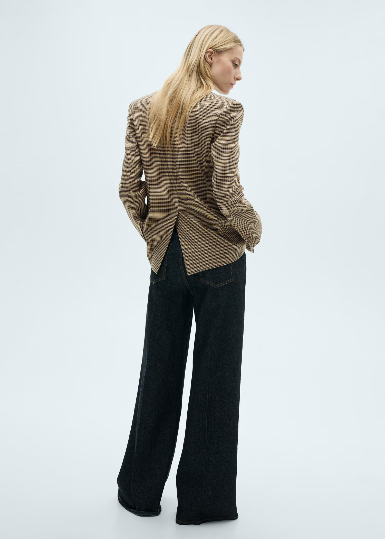 Straight-fit micro-houndstooth jacket - Women | MANGO USA | Mango (US/MX/AU)