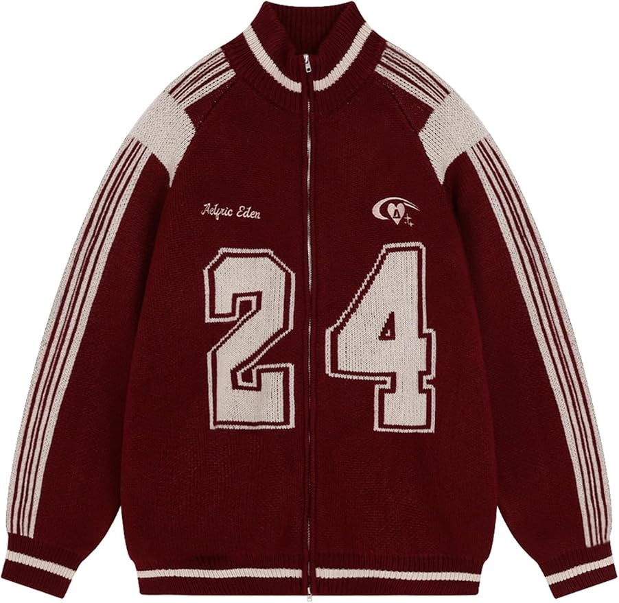 Aelfric Eden Cardigan Sweaters for Women Full Zip Oversized Cardigans 2024 Contrast Color Knit Sw... | Amazon (US)