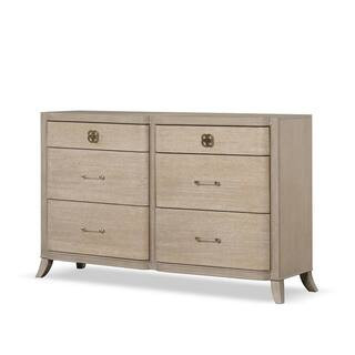 Ellington Modern Natural Oak 6-Drawer 64 in. Wide Dresser | The Home Depot