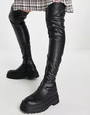Office Know-How over-the-knee boots in black | ASOS (Global)