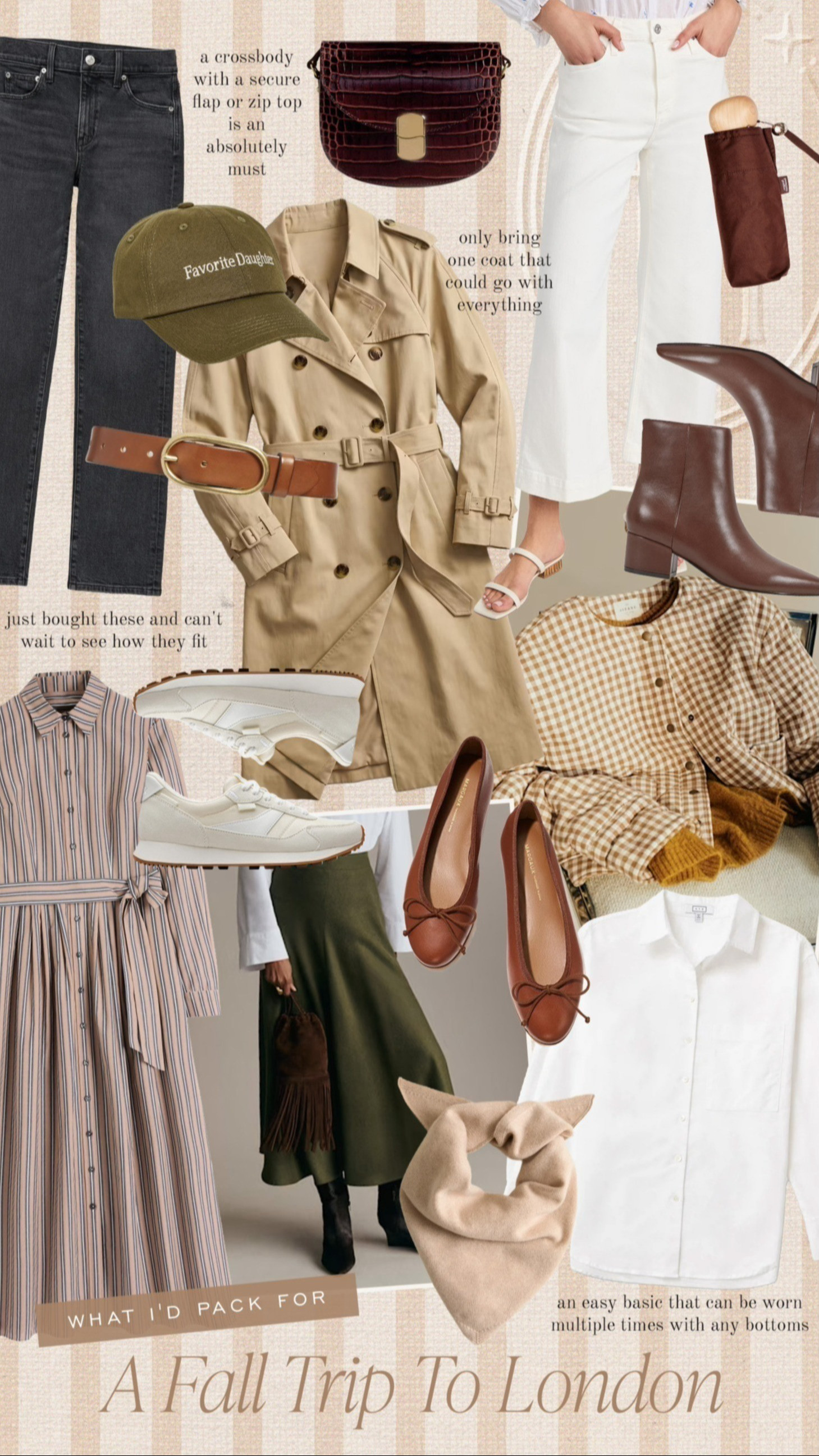 Suitcase capsule for a traveling to London in the fall. Cozy layers, easy accessories, comfortable denim and the perfect walking shoes.  

 #LTKootd #LTKSeasonal #LTKTravel