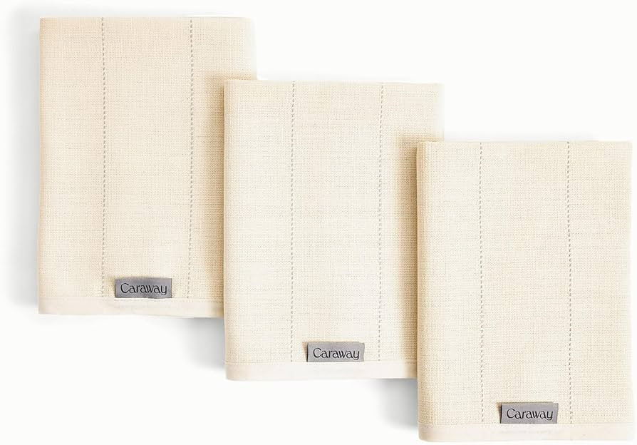Caraway Linen Tea Towels - Reusable Dish Towels - Made from 100% Organic Cotton - Highly Absorben... | Amazon (US)