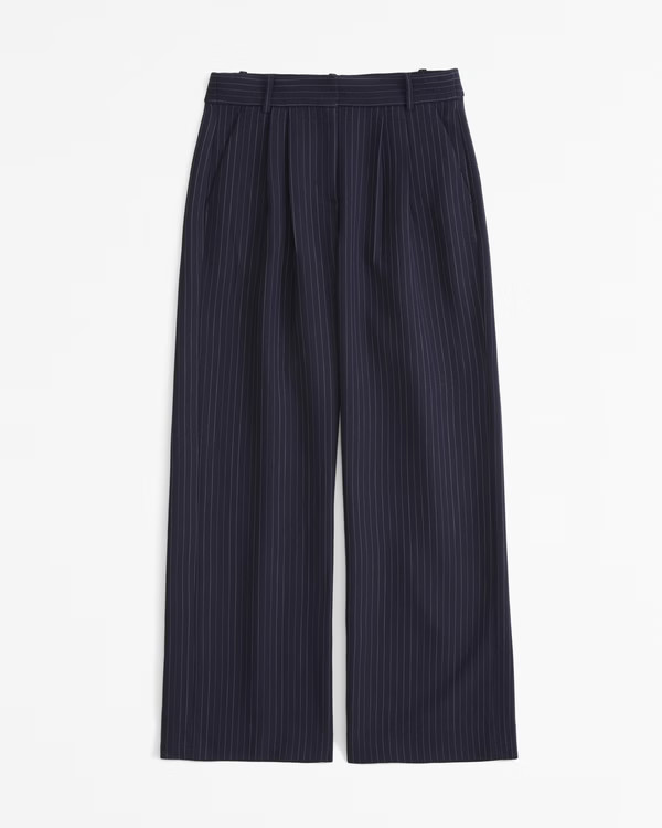 Curve Love A&F Sloane Low Rise Tailored Wide Leg Pant | Abercrombie & Fitch (US)