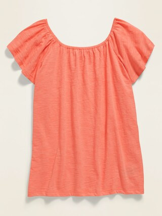 Flutter-Sleeve Jersey Top for Girls | Old Navy (US)