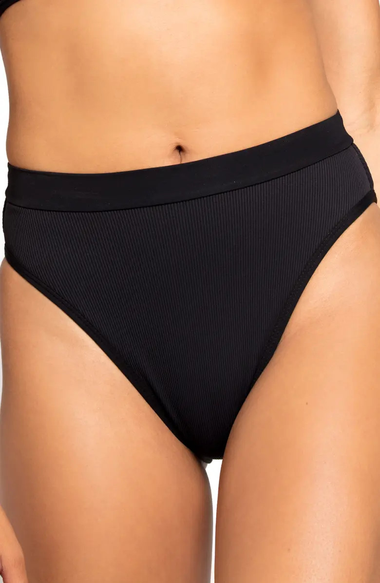 French Cut High Waist Textured Swim Bottoms | Nordstrom