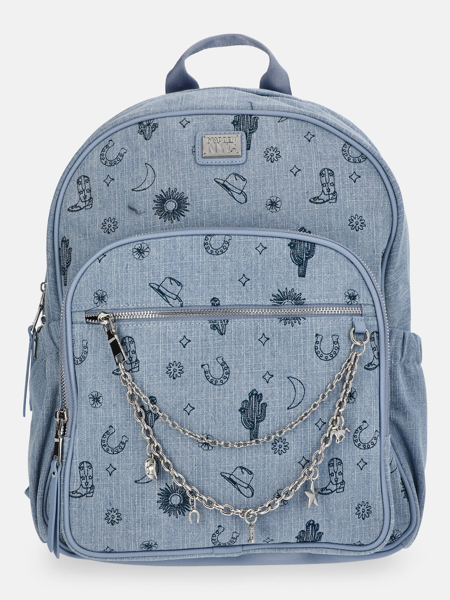 MNYC Women's Chain Pocket Dome Backpack Western Denim | Walmart (US)