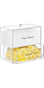 Dryer Sheet Holder, Dispenser, Acrylic Dryer Sheet Container Box for Laundry Room Organization, S... | Amazon (US)