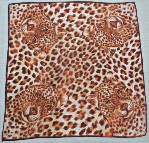 Vintage Leopard Cheetah 4 Corner Scarf Life Like 26" Square | eBay US
