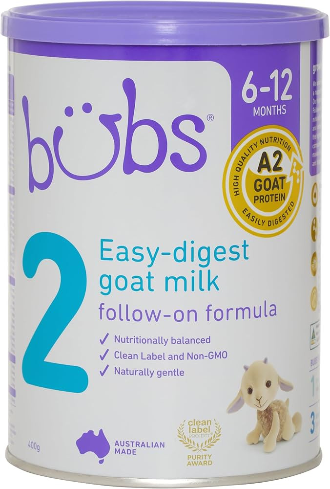 Bubs Goat Milk Infant Formula Stage 2, Infants 6-12 months, Made with Fresh Goat Milk, 14.1 oz | Amazon (US)