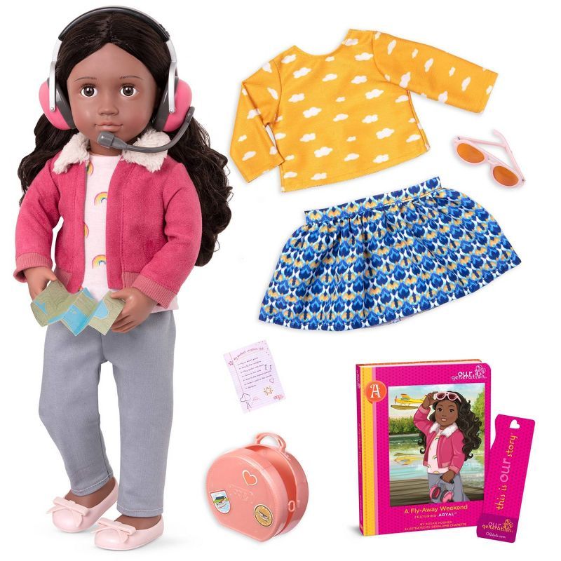 Our Generation 18" Posable Travel Doll with Storybook - Aryal | Target