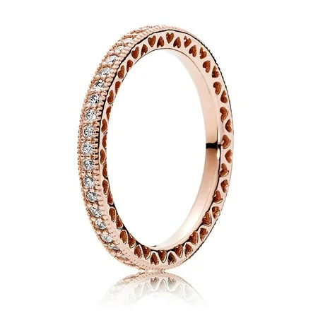 Rose Ring Hearts of w/Clear CZ Ring sz 58 180963CZ-58 | Walmart (US)