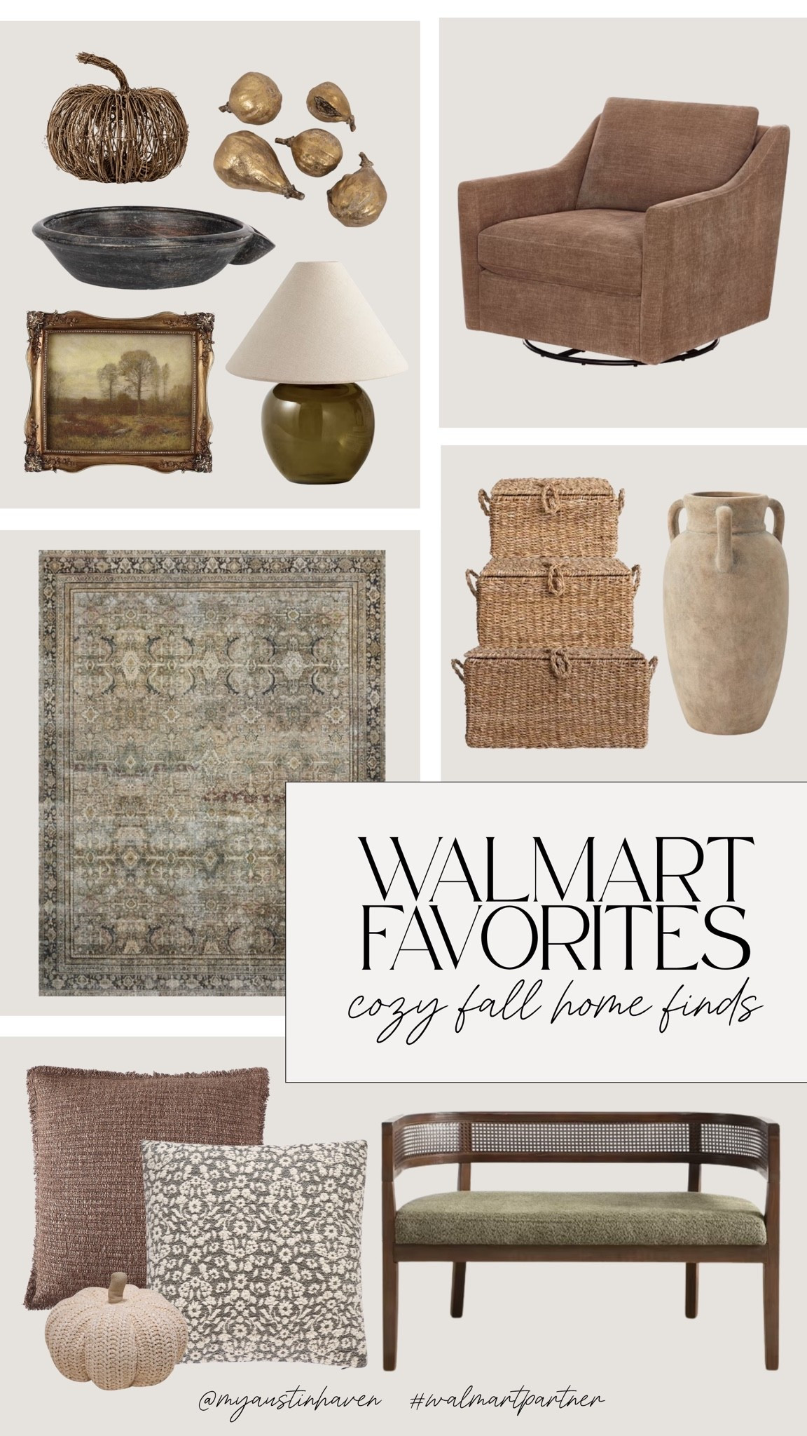 Walmart has everything you need to make home feel cozy for fall. 🍂 From warm-toned furniture and vintage-inspired rugs to woven storage and seasonal accents, these finds create an elevated autumn refresh for less.

Walmart fall home, cozy fall decor, Walmart furniture finds, affordable home accents, warm neutral decor, vintage-inspired rugs, fall living room ideas, budget-friendly home refresh

#walmartpartner #walmartfinds #walmarthome #fallhome #falldecor #cozyhome #affordabledecor #neutralhome #homeinspiration