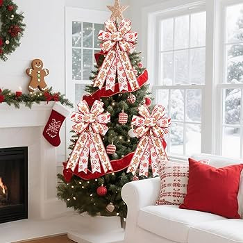 Christmas Gingerbread Wired Ribbon for Wreath Bows, 3 Rolls, 2.5″ Wide, 15 Yards Total, Red Gin... | Amazon (US)