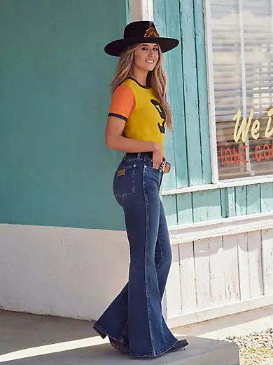 Wrangler x Lainey Wilson Baskin Blue Bell Bottoms in Baskin Blue Wash | Wrangler