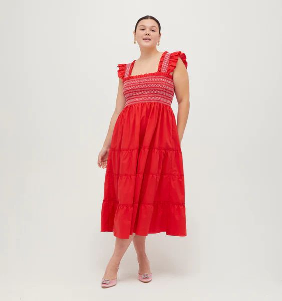 The Ellie Nap Dress - Poppy Red Cotton | Hill House Home