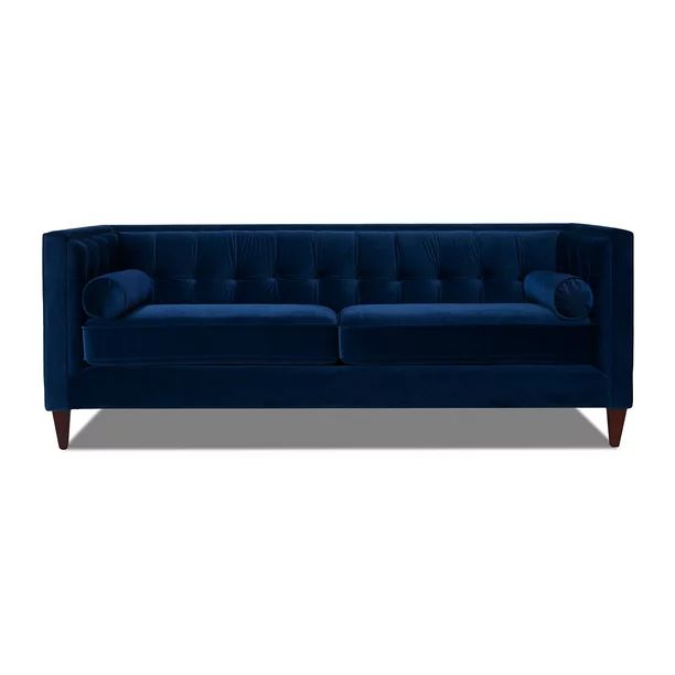 Jack Tufted Tuxedo Sofa Double Cushion, Navy Blue | Walmart (US)