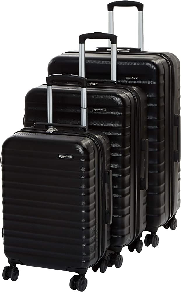 Amazon Basics Hardside Spinner Suitcase Luggage - Expandable with Wheels - 3-Piece Set, Black | Amazon (US)