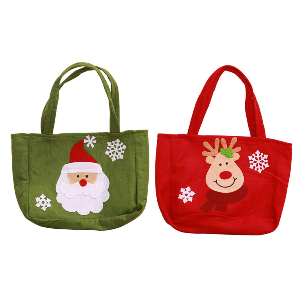 SEWOART Festive Christmas Tote Bags Cloth Candy Pouches Ideal for Parties Santa Elk Themed | Amazon (US)